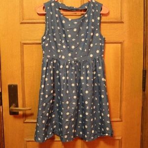 Modcloth Kling Seashell Chambray Denim Dress M